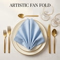 thumbnail image 2 of REGALWOVEN Set of 12 Cloth Napkins, Washable and Reusable Table Dinner Napkins for Home, Restaurant, Weddings, Event and Parties Light blue 16x16inch, 2 of 6