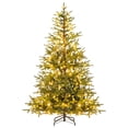thumbnail image 1 of Gymax 6 FT Pre-Lit Artificial Christmas Tree Hinged Xmas Tree w/ 250 Warm White & Multicolored LED Lights, 1 of 10