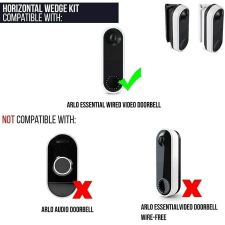 Wasserstein - Horizontal Wedge Wall Mount for Arlo Video Doorbell