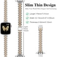 thumbnail image 3 of Wrongduck Slim Metal Band Compatible with Apple Watch 42mm(Series 11/10) 41mm 40mm 38mm, Dressy Stainless Steel Chain Strap for Women, Compatible with iWatch Series 9 8 7 6 5 4 3 2 1 SE3/2/1, 3 of 10