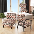 thumbnail image 1 of Designart "Nomadic Ikat Fusion" Red Ikat Upholstered Accent Chair - Victorian Arm Chair For Living Room, 1 of 7