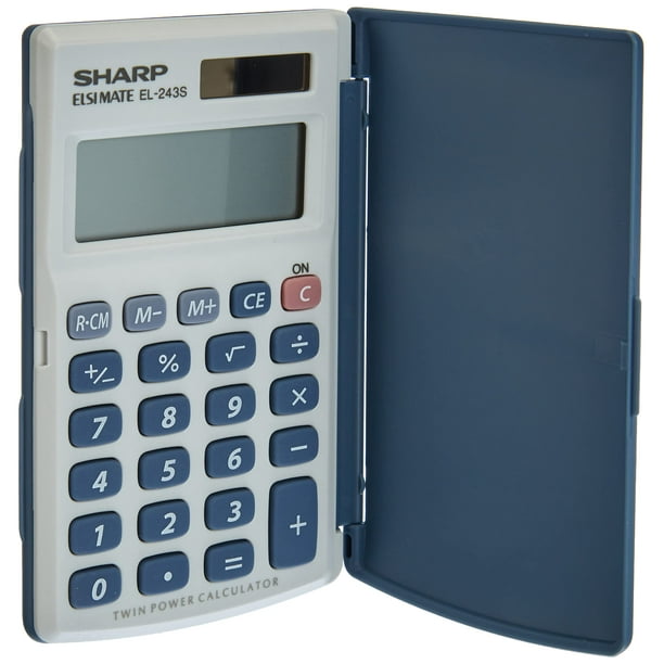 Calculadora de bolsillo SHARP EL243S con pantalla plateada de 8 dígitos