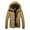 Khaki, variant on Abcnature Men's Hooded Winter Coat Warm Puffer Jacket Thicken Cotton Coat with Removable Hood Mountain Waterproof Ski Snow Jackets for Men