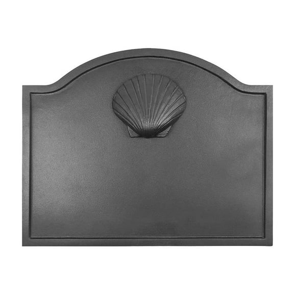 Minuteman International Cast Iron Shell Fireplace Fireback, Large, Black