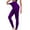 Purple, variant on Efsteb Athletic Leggings for Women High Waist Solid Color Fitness Pants for Women Yoga Pants Tight Gym Sports Running Stretch Leggings Trousers Army Green S