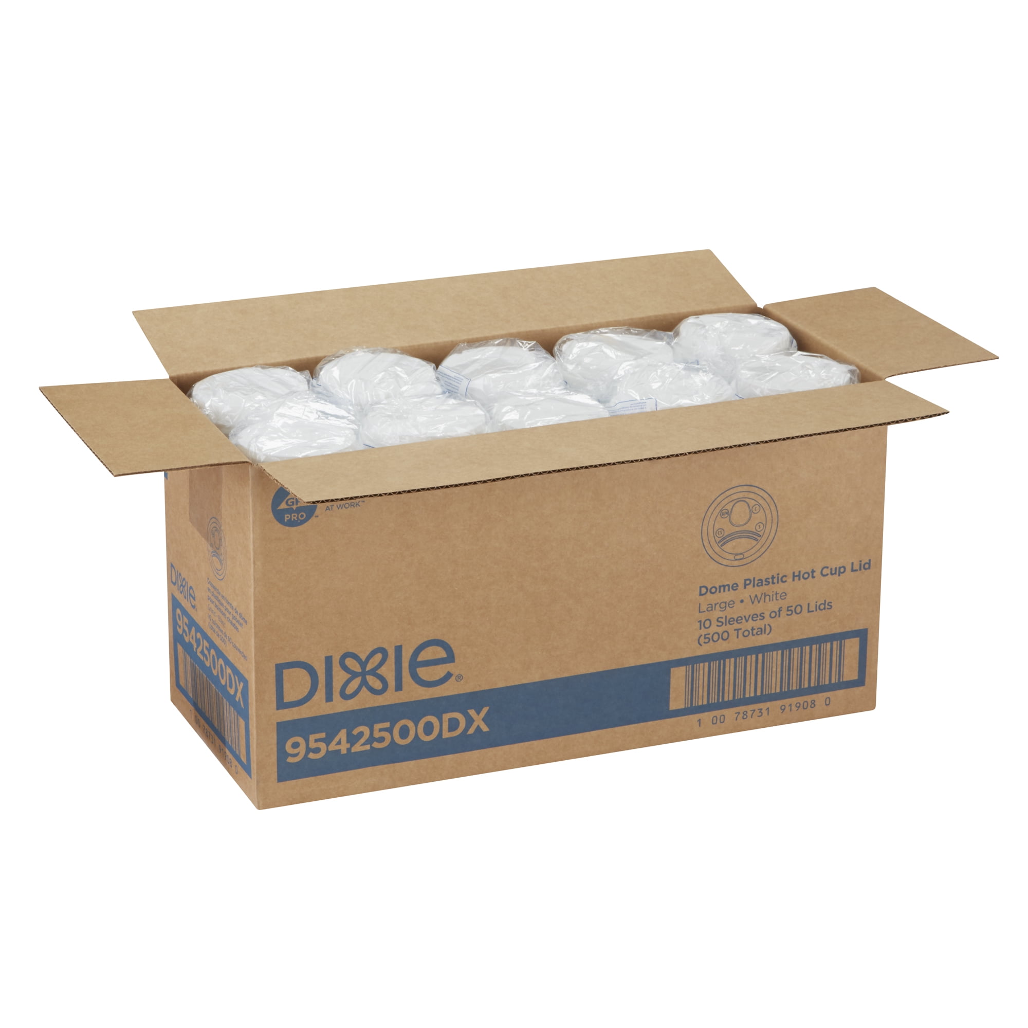 Dixie D9538 PerfecTouch Plastic Dome Lid, Fits 8oz Cup, White