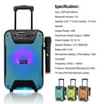 thumbnail image 4 of Portable Trolley Bluetooth Speaker Small PA System Stereo Heavy Bass Sound Karaoke Speaker with 8" Subwoofer Microphone, 4 of 12