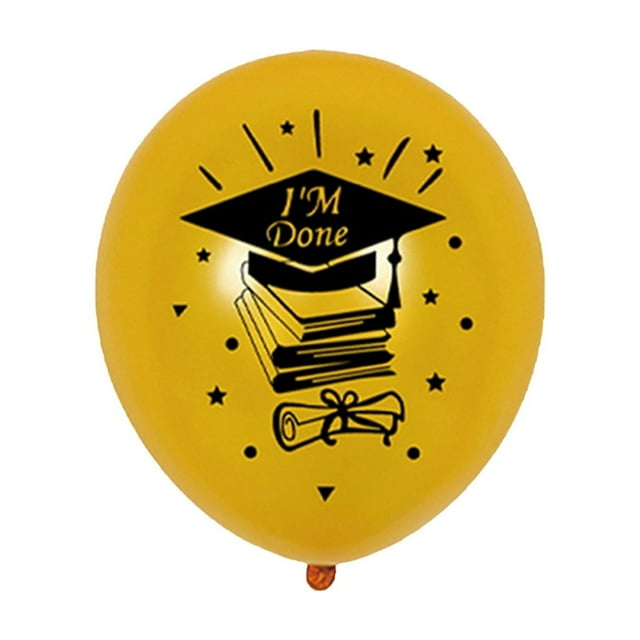 12 Pulgadas Negro y Oro Graduación Globos de látex engrosada Ronda Decoración de la fiesta para la atmósfera del evento
