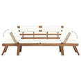 thumbnail image 3 of Charmma Patio Bench with Cushions 2-in-1 74.8” Solid Acacia Wood, 3 of 9