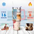 thumbnail image 4 of 40oz Cute Red Strawberry Stainless Steel Flip Straw Tumbler Spill Proof Travel Cup Double Wall Vacuum Insulated Coffee Mug with Top Handle, 4 of 6