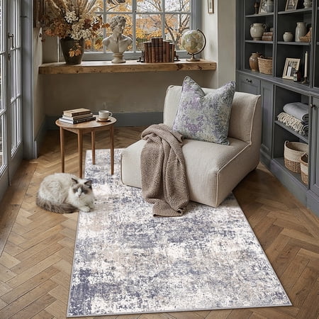 berthmeer 3 x5 small area rugs washable abstract rugs for entryway office non-slip blue