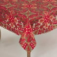 thumbnail image 3 of Saro Lifestyle QX296.W84S Panettone Collection Holiday Christmas Tree Cutwork Tablecloth, White, 3 of 5
