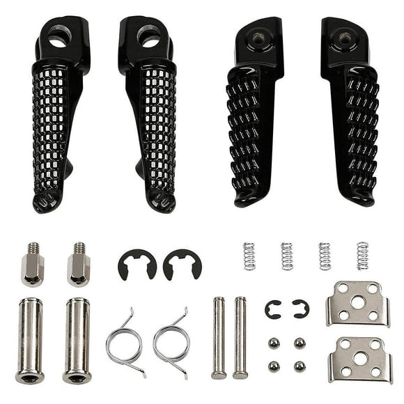 TCMI Repose-Pieds avant et Arrière pour Moto, Compatible avec Kawasaki ZX6R 2003-2011 Kawasaki Z750 Z1000 2007-2012 ZX14 2006-2013 ZZR1200 2000-2006 ZX-10R 2004-2012 ZX-9R 1998-2003 (Noir)
