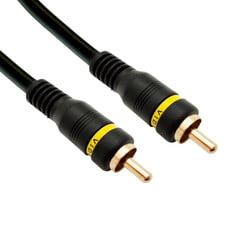 High Quality Composite Video Cable, RCA Male, Gold-plated Connectors, 100