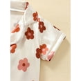 thumbnail image 6 of Elippeo Kids Girls Pajamas Set 6Y 7Y 8Y  Flower Print Short Sleeve Turn-down Collar Tops with Elastic Waist Shorts Sleepwear, 6 of 9