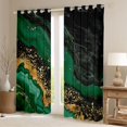 thumbnail image 2 of jejeloiu Marble Texture Print Blackout Curtains Set of 2 (52x84 Each),Modern Abstract Aesthetic Window Curtains,Gold Green Black Curtains and Drapes For Girls Kids,Super Cozy Room Decor, 2 of 6