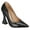 black, variant on Women's Pointed Toe High Heel Pumps Closed Toe Flared Heel Slip-On Party Wedding Office Dress Shoes