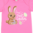 thumbnail image 4 of Inktastic My 1st Easter with Cute Brown Bunny and Easter Eggs Boys or Girls Baby Bodysuit, 4 of 5