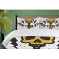 thumbnail image 4 of Ambesonne Rock and Roll Duvet Cover Set, Born to Be Wild Text, 2-Calking, Earth Yellow Grey, 4 of 7