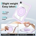 thumbnail image 3 of for iPad Pro 11 2022/2021/2020/2018 Clear Back Case Cover for Kids, Anti-Scratch Shockproof Dropproof Rugged Protective Case with Ring 360 Rotating Stand for iPad Air 4/Air 5, Purple, 3 of 6