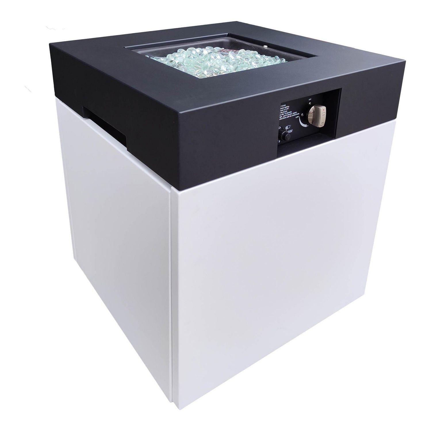 Table de foyer au propane en aluminium Pebble