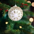 thumbnail image 3 of RICHMJ Snowflake Colored Christmas Ball 1 PC, 3.14" High-End Hanging Ornament, Bead Sequin Embellishments Snowy Finish, Winter Festive Decor for Christmas Tree Home Holiday Displays (Gold), 3 of 8