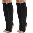 thumbnail image 1 of Chaussettes de Compression Zippées Bout Ouvert Bas de Compression (Cuivre - Noir, Petit-Moyen), 1 of 5