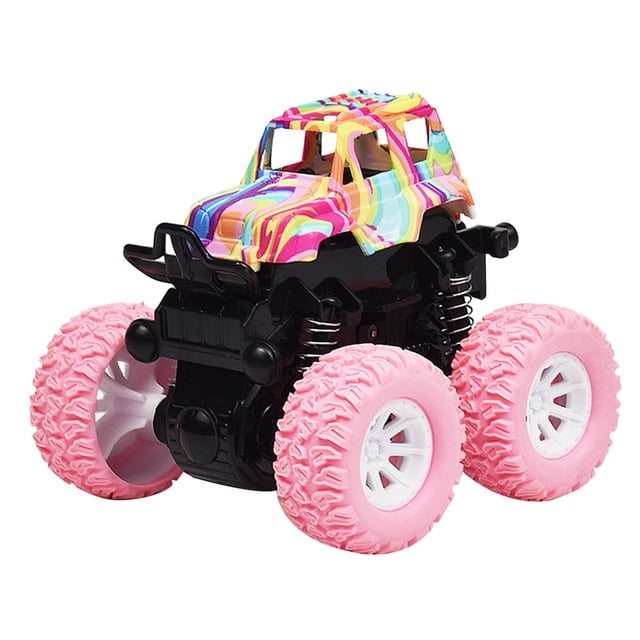 Modèle de Véhicule de Cross-Country Jouet Inertie Automobile Jouet Modèle Voiture Jouet Anti-impact Voiture Jouet Véhicule à Quatre Roues Motrices Rose
