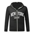 thumbnail image 3 of PMVFHDE Hoodies for Men Unisex Winter Letter Print Fashion Full Zip Pocket Casual Streetwear Cardigan Black,XXXL, 3 of 4