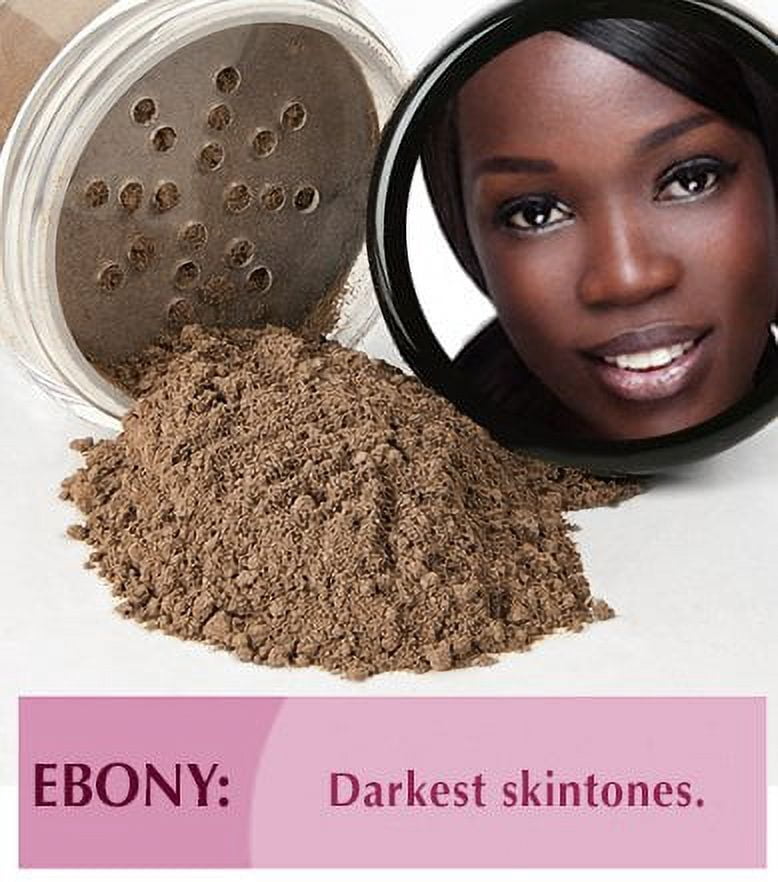 GLAM KIT (EBONY) Full Size Mineral Makeup Set Matte Foundation Bare Face Sheer Powder Cover