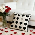 thumbnail image 6 of Eespoir Valentine's Day Heart Embroidered Pillowcase, Decorative Throw Pillow Cover, Bedroom Accent Pillow For Couch, Chair, Seasonal Decor(Black), 6 of 7