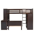 thumbnail image 2 of Twin Loft Bed with Twin Size Stand-alone Bed, Wood Bunk Bed with Desk & Shelves & Wardrobe for Kids, Teens, Adult, Espresso, 2 of 7