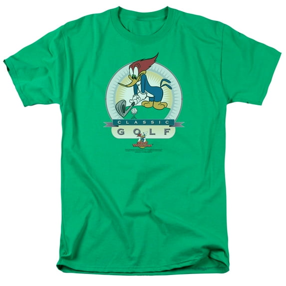 Woody Woodpecker Classic Golf S/S Adult 18/1 T-Shirt Kelly Green