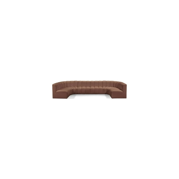 Meridian Furniture Arc Cognac Vegan Leather Modular Sectional