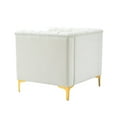 thumbnail image 3 of Accent Chair, Modern Upholstered Armchair Club Chair with Metal Legs and Thicken Armrest, Tufted Couch Single Sofa Chair with Soft Seat Cushion for Living Room, Bedroom, Ivory, 3 of 7