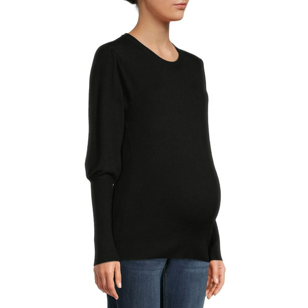 Planet Motherhood Women's Maternity Puff Sleeve Pullover Sweater -  Walmart.com