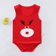 thumbnail image 2 of WNVMWI Infant Boy Clothes Summer Newborn Sleeveless Tank Bodysuit Baby Boys Crew Neck Casual Romper 9-12 Months Red, 2 of 2