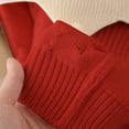 thumbnail image 5 of PInxai Fall Cute 2 Piece Sets for Girls Knitted Crew Neck Long Sleeve Tops Elastic Waisted Flare Leg Pants Fashion Clothing,Red,1-2 Years, 5 of 6