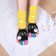 thumbnail image 4 of Calcetines de cinco dedos Calcetines de algodón Calcetines de cinco dedos en 3D Calcetines multicolores con dibujos de gatos, 4 of 5