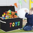 iMucci Jumbo Toy Box, Sturdy Storage with Lids for Kids, Nursery, Playroom, Closet/ Black