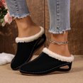 thumbnail image 2 of Slippers for Women,Winter On Shoes For Indoor Outdoor Cozy Lined Comfort Clogs With Sloped Heel Warm Non Sole,Womens Slippers,Black,7, 2 of 8