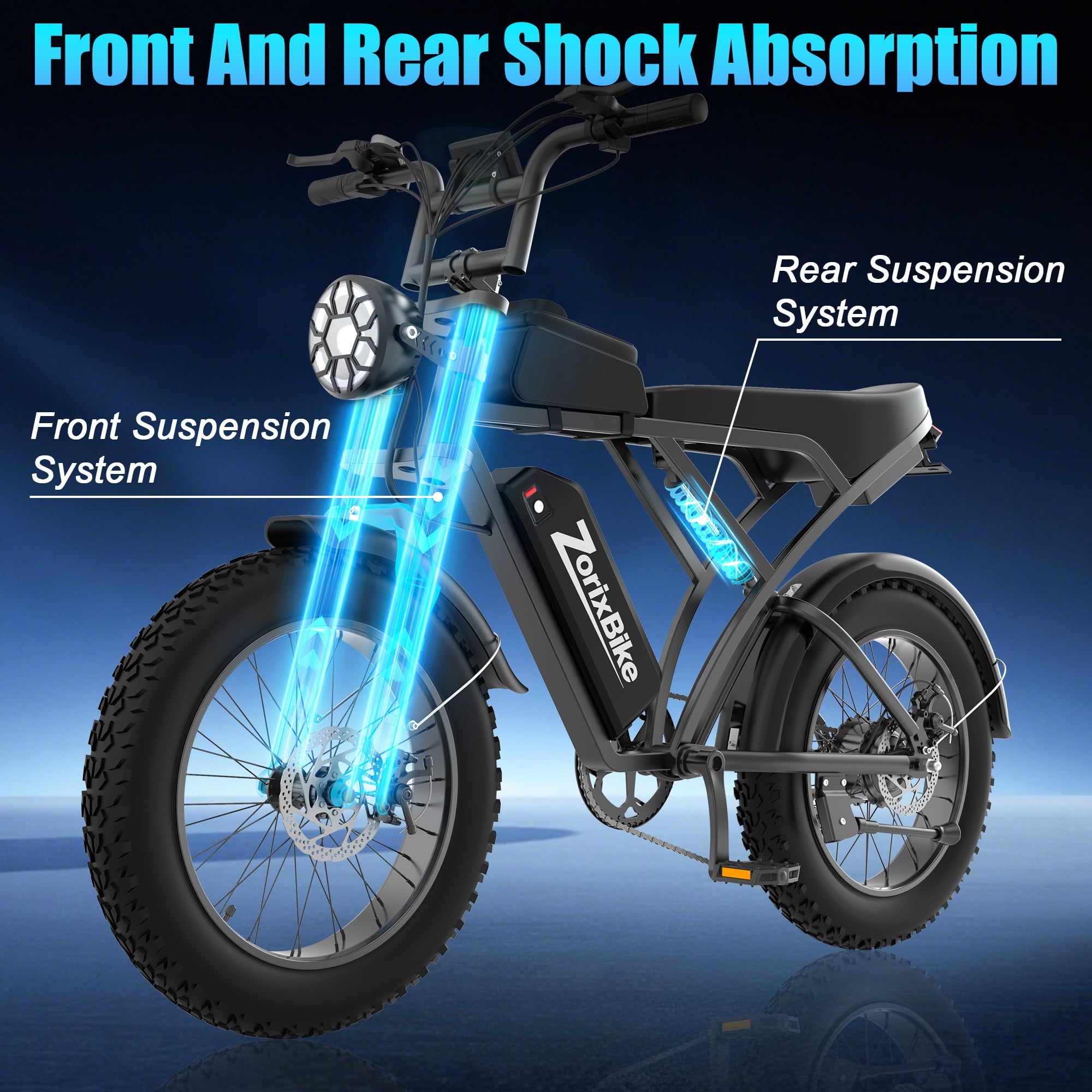Z6 Mini Electric Mountain Bike - Peak 1500W, 48V 15.6Ah battery, 20×4.0 wide tires, max speed 31 mph, mechanical disc brakes, UL2849 certified, Age 15+
