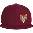 thumbnail image 2 of Tiger Face Flat Bill Hats Teens Cool Snapback Baseball Cap Unisex, 2 of 9