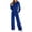 Dark Blue-RongHuan women outfits sets, variant on RongHuan Women Sweatsuits Set Velvet 2 Piece Tracksuit Trendy Long Sleeve Cropped Hoodie and Sweatpants with Drawstring
