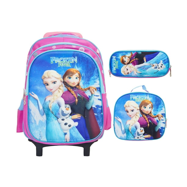 Mochila personajes FROZEN Lonchera Lapicero Con carrito 4 piezas