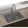 thumbnail image 2 of Transolid Aversa SilQ Granite 33-in. Drop-in Kitchen Sink with 4 BCDE Faucet Holes in Grey, 2 of 7
