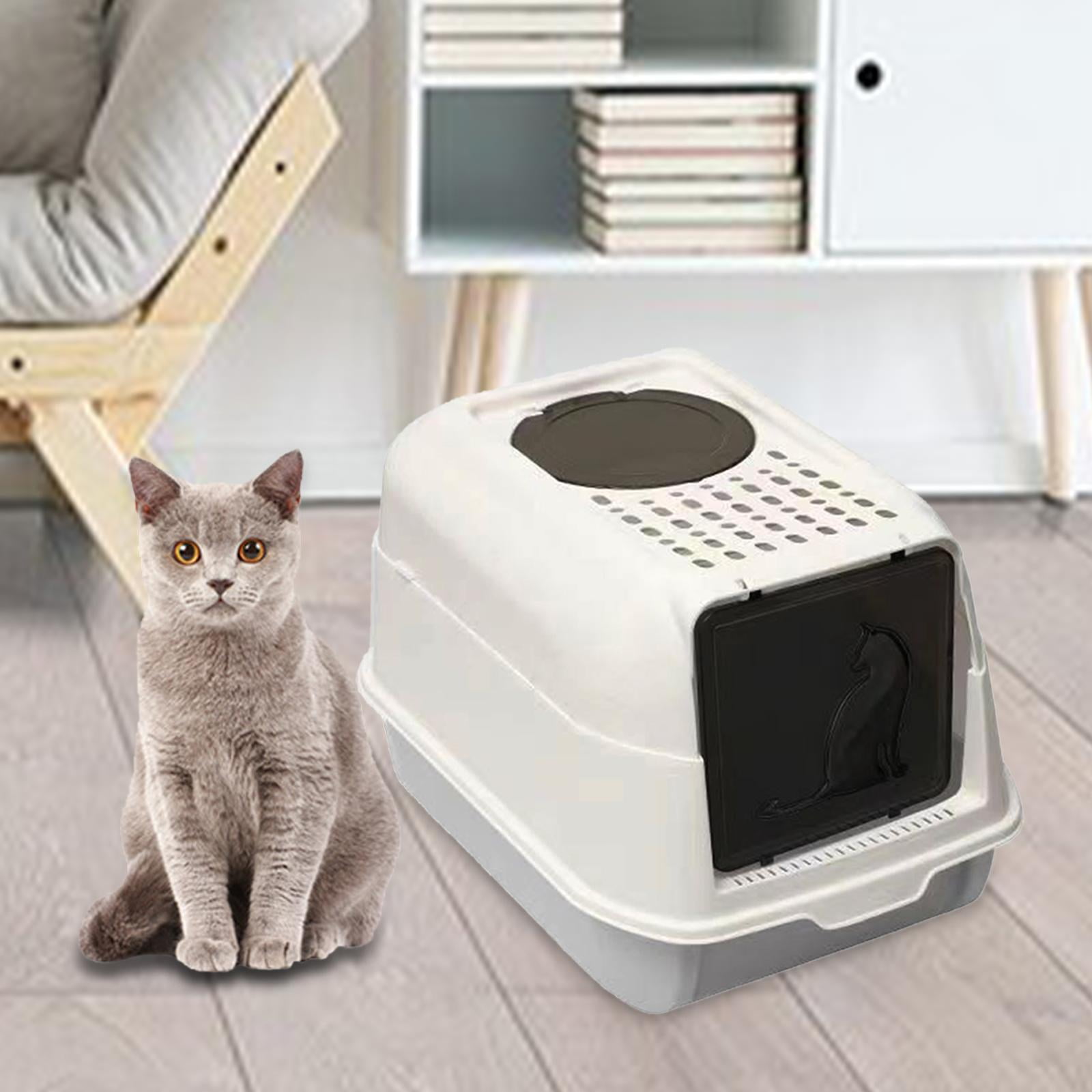 Cat Litter Tray,Enclosed Cat Litter Box with Lid large top entry,Hooded