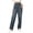 Blue, variant on MIXUE Jeans For Women Solid Color Fashion Loose Button Pocket Washed Polished Waist Ripped Trousers Holiday Wear,Blue,S