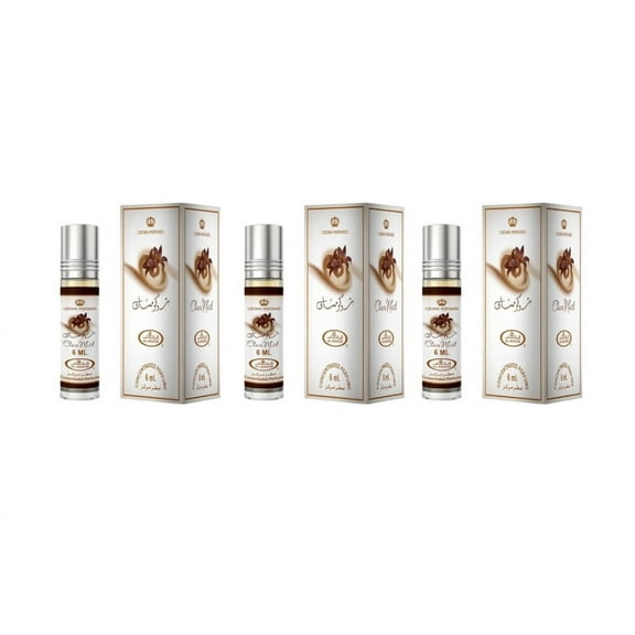 Al Rehab Choco Musk Concentrated Perfume 0.2 oz / 6 ml Unisex Roll On Pack of 3