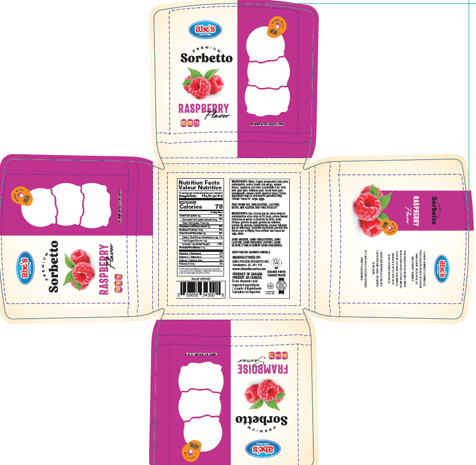 Abe's Sorbetto Premium Raspberry 1.5lt, Sorbetto Premium Raspberry